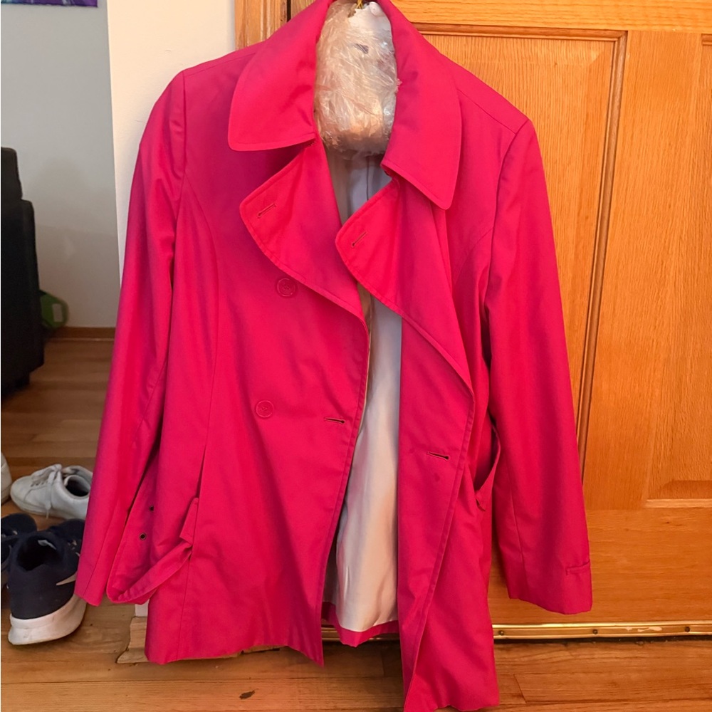 Calvin Klein Hot Pink Trench Coat
